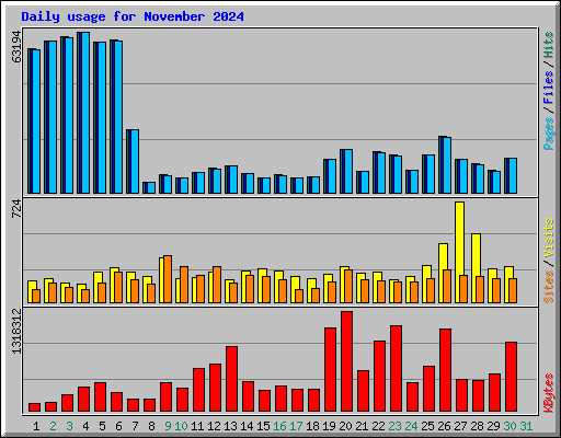 Daily usage for November 2024