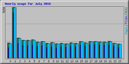 Hourly usage for July 2016